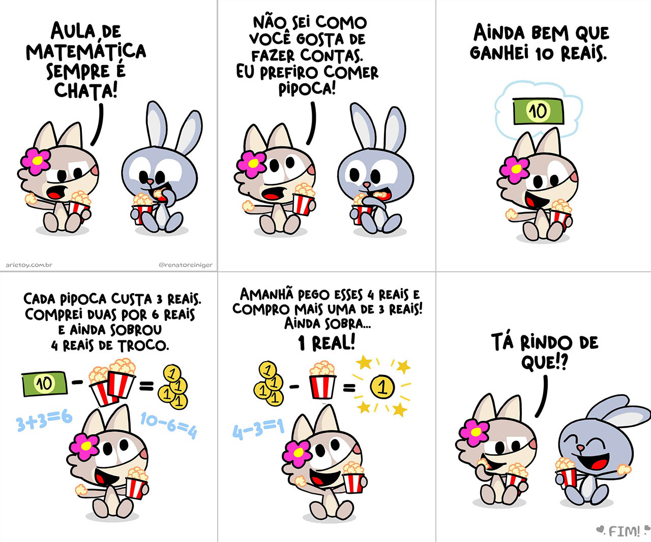 A lobinha Rina em 'Matemática e Pipocas'