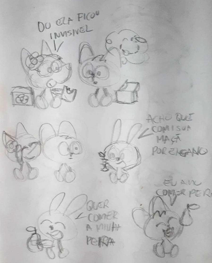 Esboço feito a lápis.