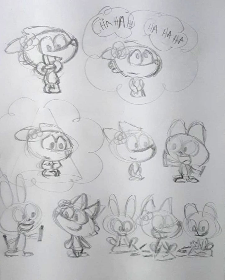 Esboço feito a lápis.