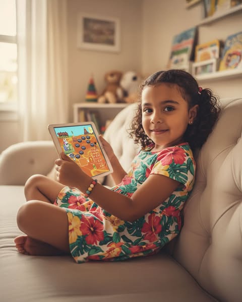 Imagem criada por IA para apresentar 'Tabuada Chão é Lava'.