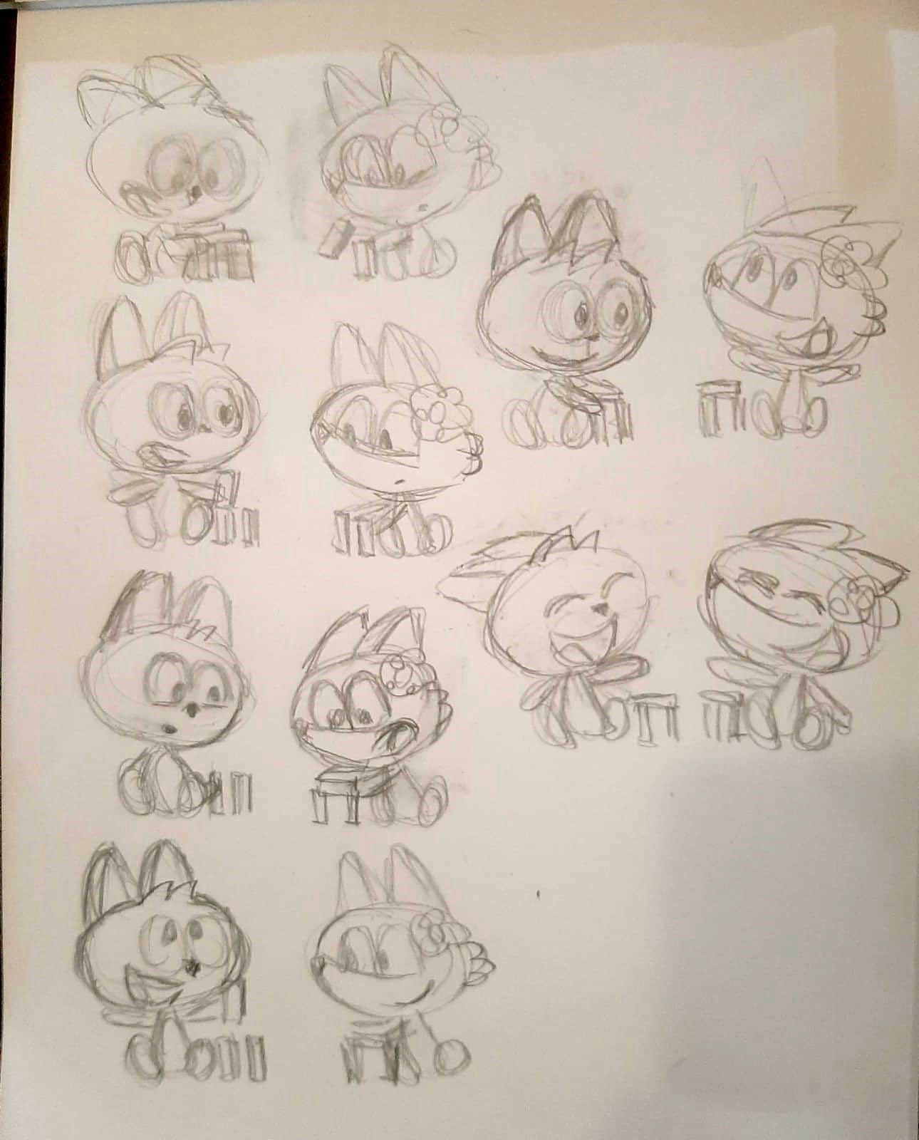 Esboço feito a lápis.